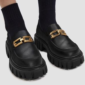 NEW black platform loafers women’s 7